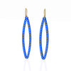OVAL earrings  SIZE:  MEDIUM ( 2inches long)  with  14/20  goldfill  studs along shape  COLOR: blue  MATERIAL: 3D printed Nylon  ARTIST: Ree Gallagher, USA