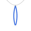OVAL pendant  MEDIUM ( 2inches long)  with  sterling silver studs along shape  COLOR: royal blue  MATERIAL: 3D printed Nylon  ARTIST: Ree Gallagher, USA