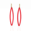 OVAL earrings  SIZE:  MEDIUM ( 2inches long)  with  14/20  goldfill  studs along shape  COLOR: red   MATERIAL: 3D printed Nylon  ARTIST: Ree Gallagher, USA