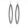 OVAL earrings  SIZE:  LARGE  ( 2.75 inches long)  with  sterling silver  studs along shape  COLOR: black  MATERIAL: 3D printed Nylon  ARTIST: Ree Gallagher