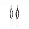 OVAL earrings  SIZE:  SMALL  ( 1.25 inches long)  with  sterling silver  studs along shape  COLOR:   black   MATERIAL: 3D printed Nylon  ARTIST: Ree Gallagher, USA