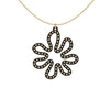MATISSE.cutout  CORAL pendant  STYLE:  2  with 14/20 goldfill studs along shape  COLOR:  black    MATERIAL:  3D printed Nylon  ARTIST:  Ree Gallagher, USA