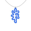 MATISSE.cutout  CORAL pendant  STYLE:  1  with sterling silver studs along shape  COLOR:  royal blue   MATERIAL:  3D printed Nylon  ARTIST:  Ree Gallagher, USA