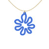 MATISSE.cutout  CORAL pendant  STYLE:  2  with 14/20 goldfill studs along shape  COLOR:  royal blue    MATERIAL:  3D printed Nylon  ARTIST:  Ree Gallagher, USA