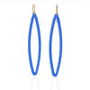 OVAL earrings  SIZE:  LARGE  ( 2.75 inches long)  with  14/20  goldfill  studs along shape  COLOR:   ROYAL BLUE    MATERIAL: 3D printed Nylon  ARTIST: Ree Gallagher