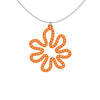 MATISSE.cutout  CORAL pendant  STYLE:  2  with sterling silver  studs along shape  COLOR:  orange     MATERIAL:  3D printed Nylon  ARTIST:  Ree Gallagher, USA