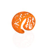 CORAL cutout CUFF bracelet inspired by artist Henri Matisse.  Color is  ORANGE.  Measures 1.5 inches wide.  ONE SIZE fits most .  Made of lightweight nylon