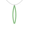 OVAL pendant  MEDIUM ( 2inches long)  with  sterling silver studs along shape  COLOR: grass green  MATERIAL: 3D printed Nylon  ARTIST: Ree Gallagher, USA