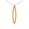 OVAL pendant  MEDIUM ( 2inches long)  with  sterling silver studs along shape  COLOR:  orange   MATERIAL: 3D printed Nylon  ARTIST: Ree Gallagher, USA