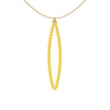 OVAL pendant  MEDIUM ( 2inches long)  with  14/20  goldfill  studs along shape  COLOR: yellow   MATERIAL: 3D printed Nylon  ARTIST: Ree Gallagher, USA