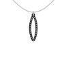 OVAL pendant  SMALL with sterling silver studs along shape  COLOR: black  MATERIAL: 3D printed Nylon  ARTIST: Ree Gallagher, USA