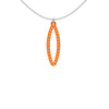 OVAL pendant  SMALL with sterling  silver  studs along shape  COLOR: orange  MATERIAL: 3D printed Nylon  ARTIST: Ree Gallagher, USA