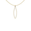 OVAL pendant  SMALL with 14/20  goldfill  studs along shape  COLOR: white  MATERIAL: 3D printed Nylon  ARTIST: Ree Gallagher, USA