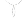 OVAL pendant  SMALL with sterling  silver  studs along shape  COLOR: white  MATERIAL: 3D printed Nylon  ARTIST: Ree Gallagher, USA