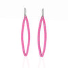 OVAL earrings  SIZE:  MEDIUM ( 2inches long)  with  sterling  silver  studs along shape  COLOR:  pink   MATERIAL: 3D printed Nylon  ARTIST: Ree Gallagher, USA