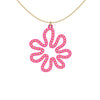 MATISSE.cutout  CORAL pendant  STYLE:  2  with 14/20 goldfill studs along shape  COLOR:  hot pink    MATERIAL:  3D printed Nylon  ARTIST:  Ree Gallagher, USA