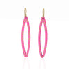OVAL earrings  SIZE:  MEDIUM ( 2inches long)  with  14/20  goldfill  studs along shape  COLOR:  pink   MATERIAL: 3D printed Nylon  ARTIST: Ree Gallagher, USA