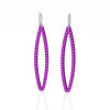 OVAL earrings  SIZE:  MEDIUM ( 2inches long)  with  sterling  silver  studs along shape  COLOR:  purple   MATERIAL: 3D printed Nylon  ARTIST: Ree Gallagher, USA