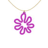 MATISSE.cutout  CORAL pendant  STYLE:  2  with 14/20 goldfill studs along shape  COLOR:  purple    MATERIAL:  3D printed Nylon  ARTIST:  Ree Gallagher, USA