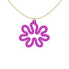 MATISSE.cutout  CORAL pendant  STYLE:  3 , oriented horizontally with 14/20 goldfill  studs along shape  COLOR:   purple    MATERIAL:  3D printed Nylon  ARTIST:  Ree Gallagher, USA