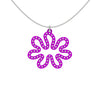 MATISSE.cutout  CORAL pendant  STYLE:  3 , oriented horizontally with sterling silver studs along shape  COLOR:   purple    MATERIAL:  3D printed Nylon  ARTIST:  Ree Gallagher, USA