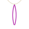 OVAL pendant  LARGE  ( 2.75 inches long)  with  14/20 goldfill  studs along shape  COLOR: purple   MATERIAL: 3D printed Nylon  ARTIST: Ree Gallagher, USA