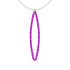 OVAL pendant  LARGE  ( 2.75 inches long)  with  sterling silver studs along shape  COLOR: purple   MATERIAL: 3D printed Nylon  ARTIST: Ree Gallagher, USA
