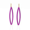OVAL earrings  SIZE:  MEDIUM ( 2inches long)  with  14/20  goldfill  studs along shape  COLOR: purple   MATERIAL: 3D printed Nylon  ARTIST: Ree Gallagher, USA