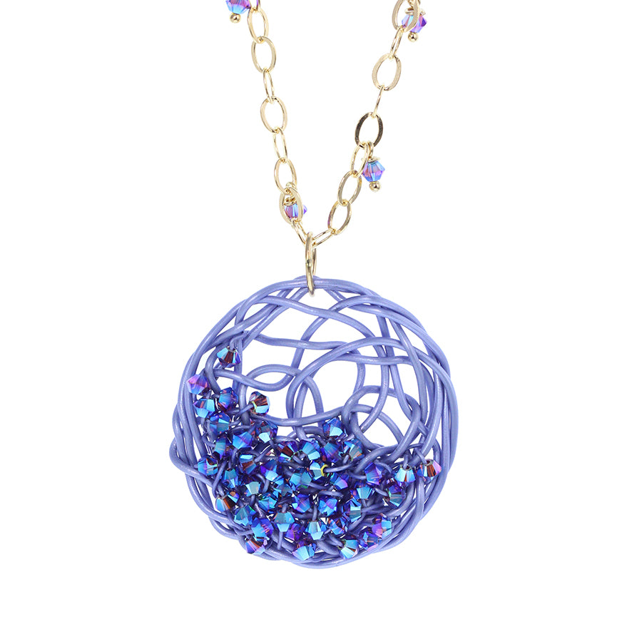 SEED plantings DISC.necklace LAVENDER.blue.amethyst