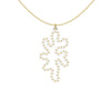 MATISSE.cutout  CORAL pendant  STYLE:  1  with 14/20 goldfill studs along shape COLOR:  black  MATERIAL:  3D printed Nylon  ARTIST:  Ree Gallagher