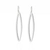 OVAL earrings  SIZE:  MEDIUM ( 2inches long)  with  sterling  silver  studs along shape  COLOR: white   MATERIAL: 3D printed Nylon  ARTIST: Ree Gallagher, USA