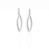 OVAL earrings  SIZE:  SMALL  ( 1.25 inches long)  with  sterling silver  studs along shape  COLOR:   white   MATERIAL: 3D printed Nylon  ARTIST: Ree Gallagher, USA