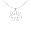 MATISSE.cutout  CORAL pendant  STYLE:  3 , oriented horizontally with sterling silver studs along shape  COLOR:   white    MATERIAL:  3D printed Nylon  ARTIST:  Ree Gallagher, USA