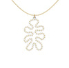 MATISSE.cutout  CORAL pendant  STYLE:  4 , funky vertical shape  with 14/20 goldfill studs along shape  COLOR:   white    MATERIAL:  3D printed Nylon  ARTIST:  Ree Gallagher, USA