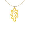MATISSE.cutout  CORAL pendant  STYLE:  1  with 14/20 goldfill studs along shape  COLOR:  white   MATERIAL:  3D printed Nylon  ARTIST:  Ree Gallagher