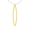 OVAL pendant  LARGE  ( 2.75 inches long)  with  sterling silver  studs along shape  COLOR: yellow   MATERIAL: 3D printed Nylon  ARTIST: Ree Gallagher, USA