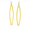 OVAL earrings  SIZE:  LARGE  ( 2.75 inches long)  with  14/20  goldfill  studs along shape  COLOR:  yellow   MATERIAL: 3D printed Nylon  ARTIST: Ree Gallagher